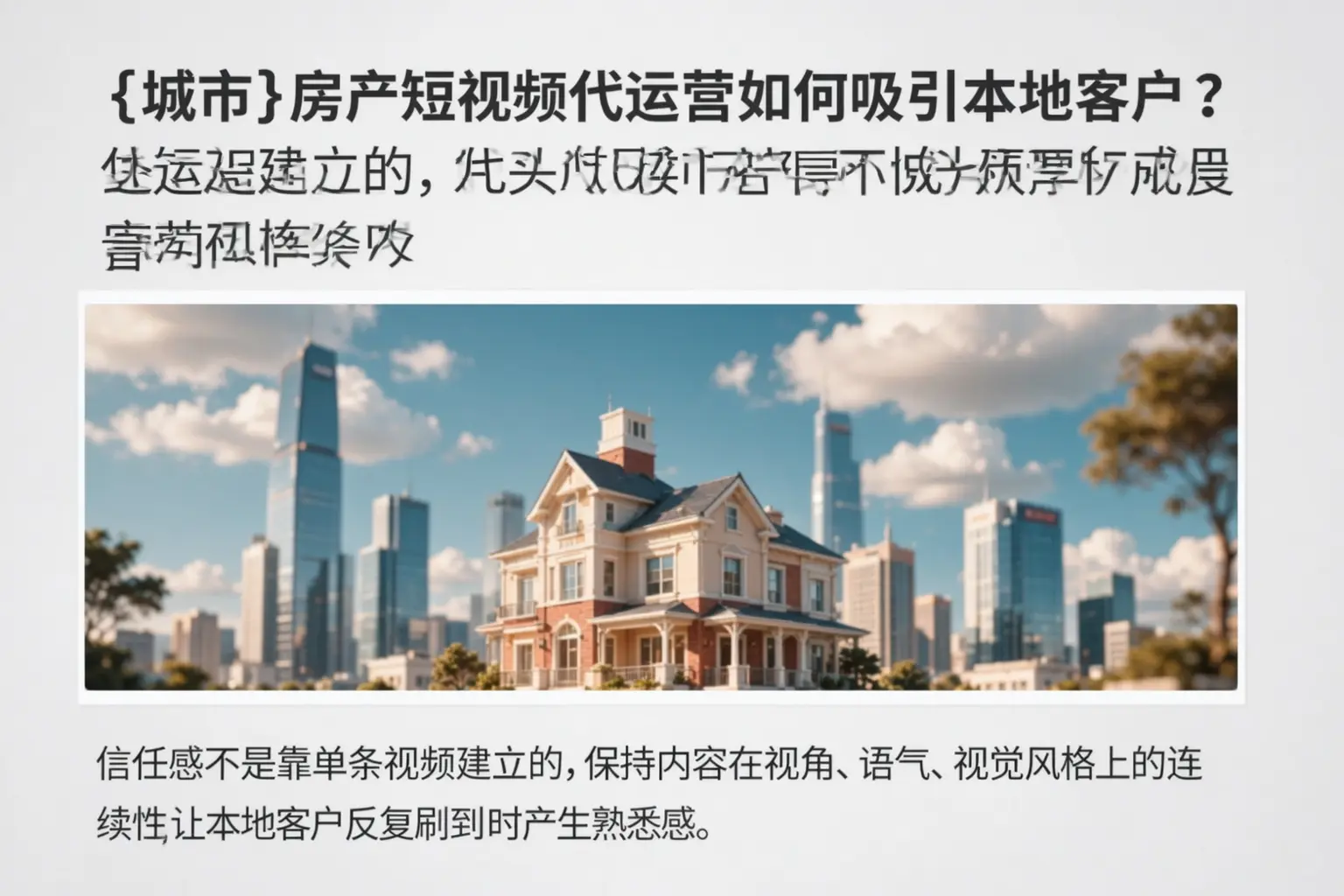 桂林房产短视频代运营如何吸引本地客户？